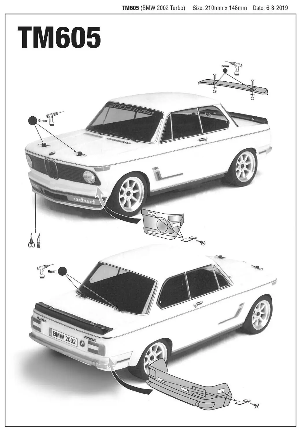 1/10 на дороге BMMW2002 M корпус прозрачный корпус 225 мм для TAMIYA KYOSHO HPI