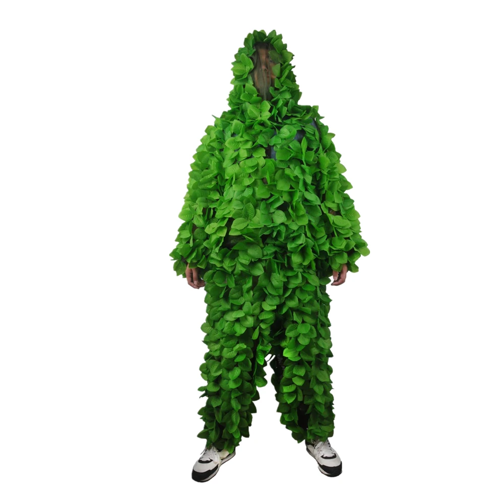 VILEAD зеленые листья камуфляж костюм охотничий Ghillie костюм Лесной Камуфляж охотничья одежда камуфляж снайперская армейская страйкбольная униформа