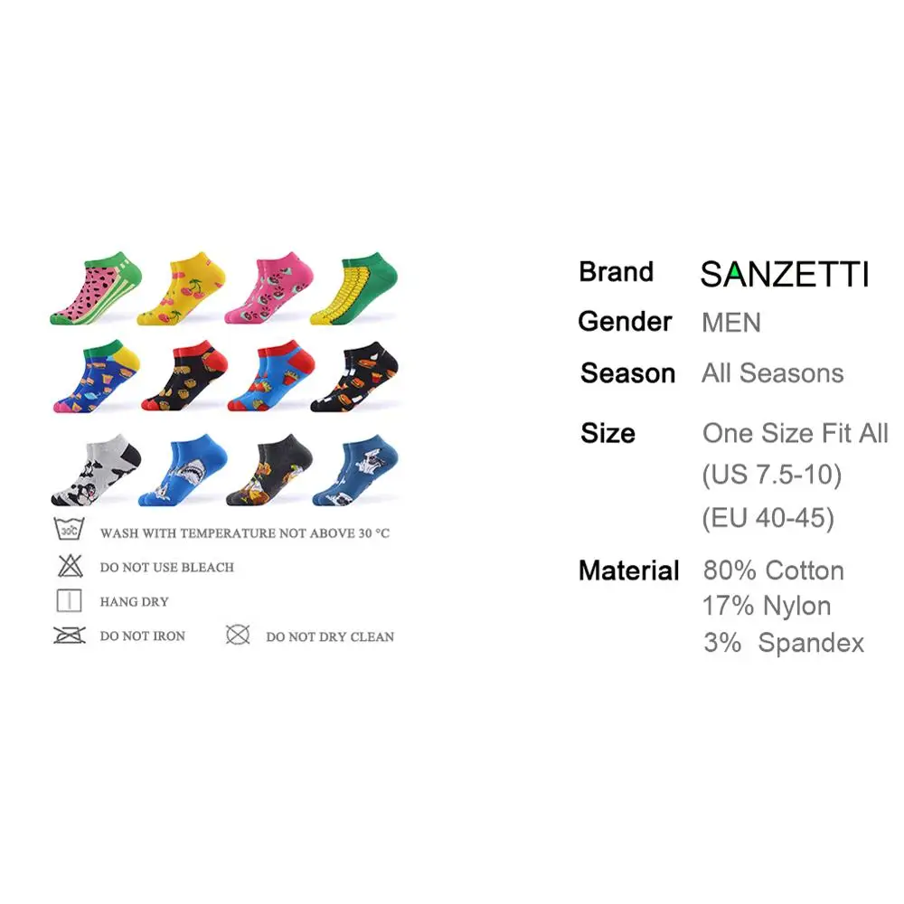 SANZETTI, 12 пар/партия, цветные яркие женские носки, новинка, картина маслом, крутые женские чёсаные хлопчатобумажные забавные носки для подарков