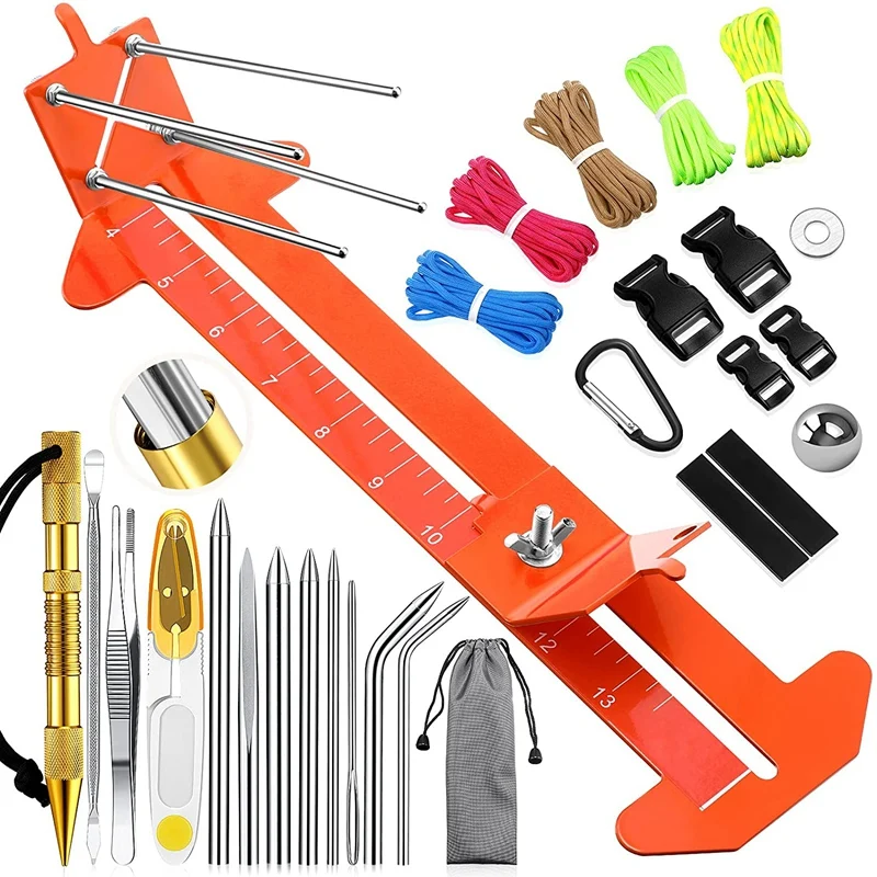 

Paracord Bracelet Jig Kit with Paracord Needle Set Adjustable Length Paracord Jig Bracelet Maker Knotter Tools