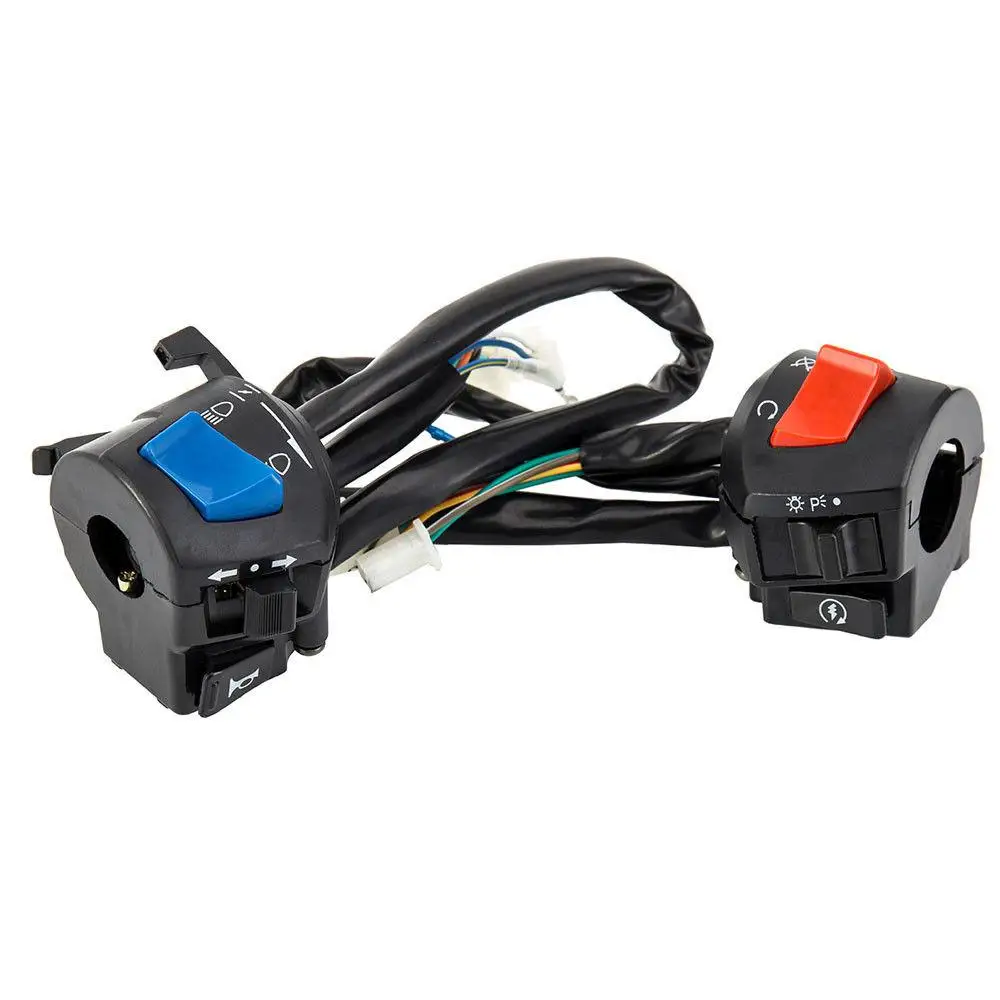 HobbyLane Motorcycle 7/8" Handlebar Control Switch Horn Turn Signal Headlight Fog Lamp Electric Start Connector Button | Спорт и