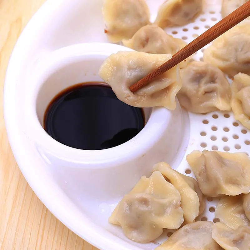 

White dumpling tray drain double plastic dumpling tray creative deep dish household round tray steaming dish