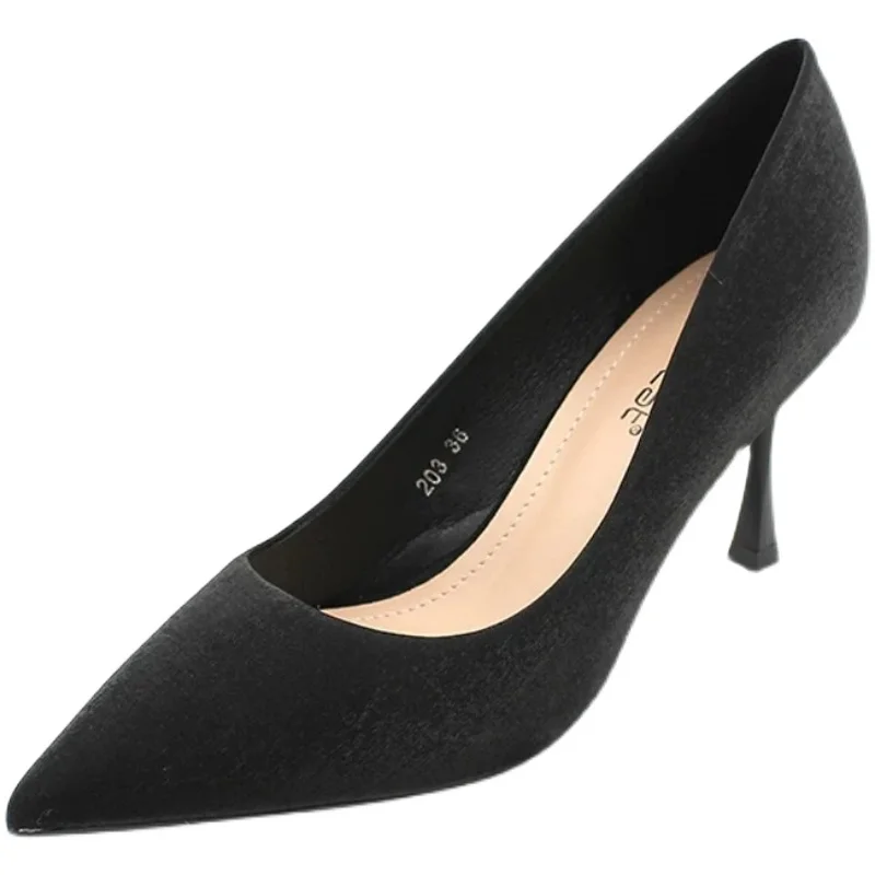 

Riband Med 2021 Sandals High Heels Retro Woman Shoes Shallow Mouth Suit Female Beige Medium New High-heeled Stiletto Original Sp