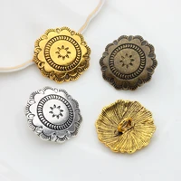 zinc alloy round lace flowers concho buttons charms pendants 3pcslot 30mm for diy jewellery accessories