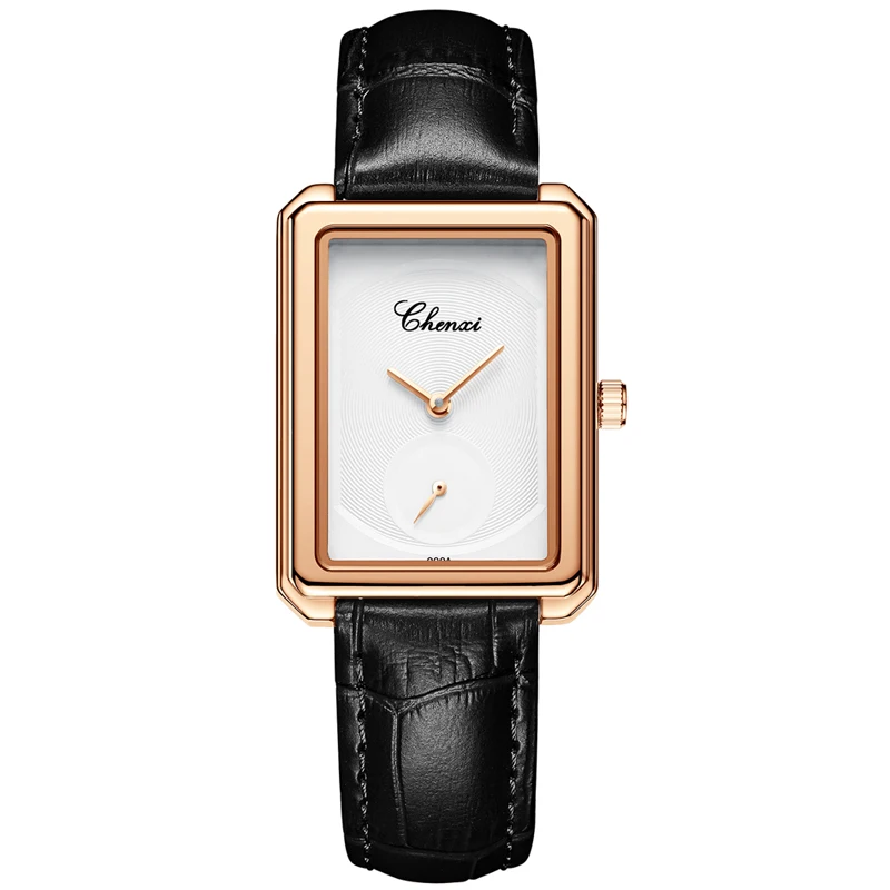 

CHENXI Fashion Women Wrist Watch Rectangle Minimalist Watch Women Leather Strap Retro Simple Watch For Women Montre Dropshipping