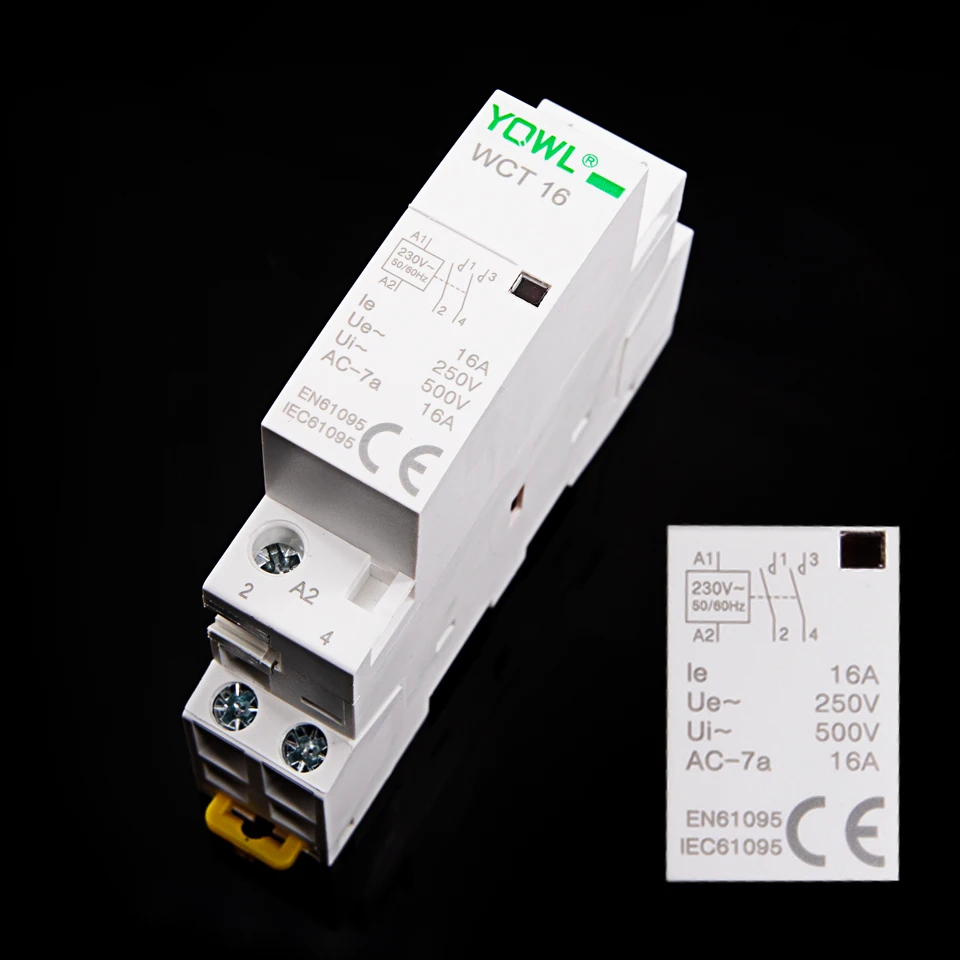 Контактор переменного тока 1NO 1NC/2NO/2NC 2P 16a/20A/25A 220 В/230 В 50/60 Гц din рейка бытовой для