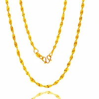thin rope chain gold filled trendy unisex necklace wave chain
