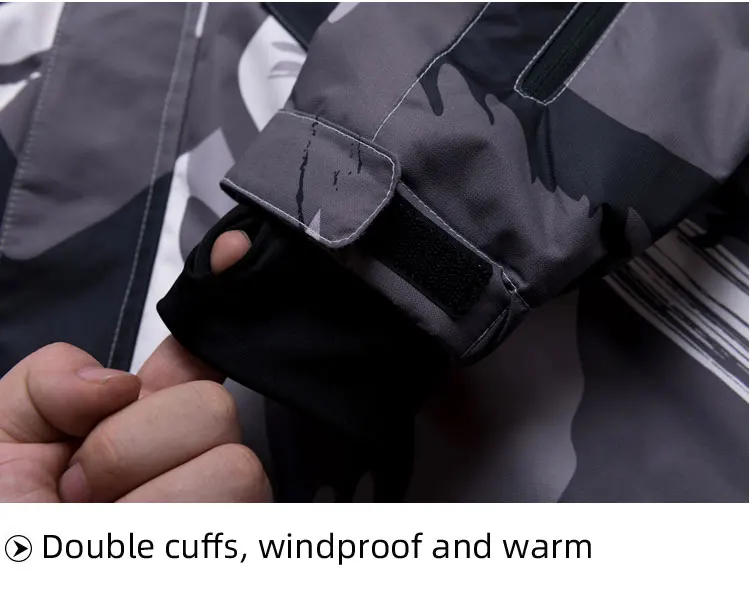 Новые лыжи мужские костюмы супер теплый водонепроницаемый ветроустойчивый