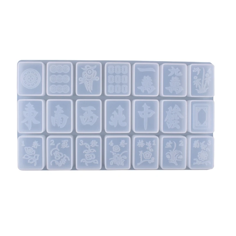 

Crystal Epoxy Resin Mold Creative Mahjong Silicone Mould DIY Crafts Jewelry Ornaments Casting Tools R2LE