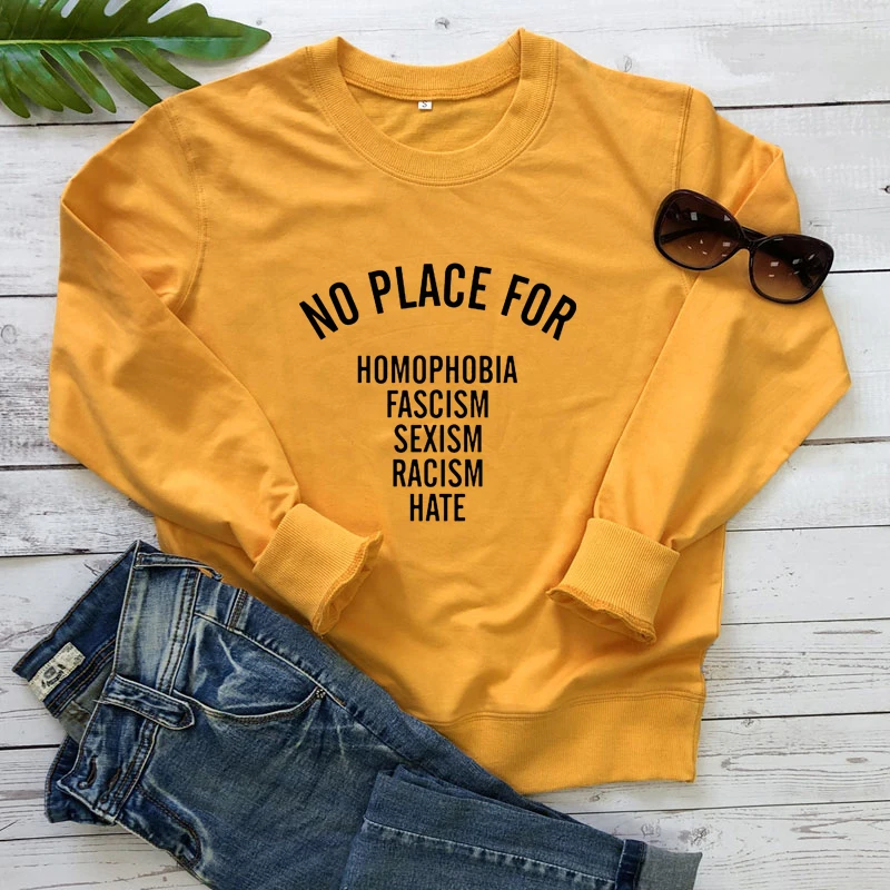 Свитшот без места для гомофобии забавный женский джемпер raзма повседневный