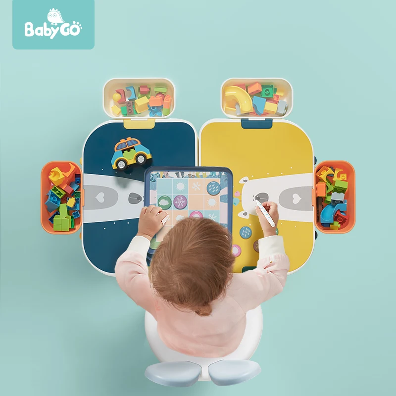 

BabyGo 89pcs Large Size building block Sets Pirate Adventure Compatible LegoINGlys Duploed Race Run Block Toy for Children