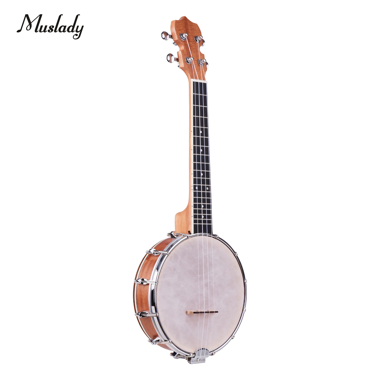 

Muslady Concert 23 Inch Open-back Banjo Uke 4 String Banjolele Maple Body Okoume Neck with Tuning Wrench Bridge Positioning