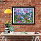 Страна Чудес, дикий лес, весенние животные, волк, кролик, олень, картина 5D, сделай сам, вышивка крестиком Стразы для детской комнаты, домашний декор