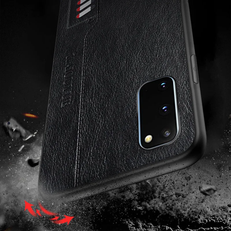 Противоударный чехол для Samsung s20 plus Роскошные тонкие кожаные чехлы Galaxy note 10 pro s9 s8