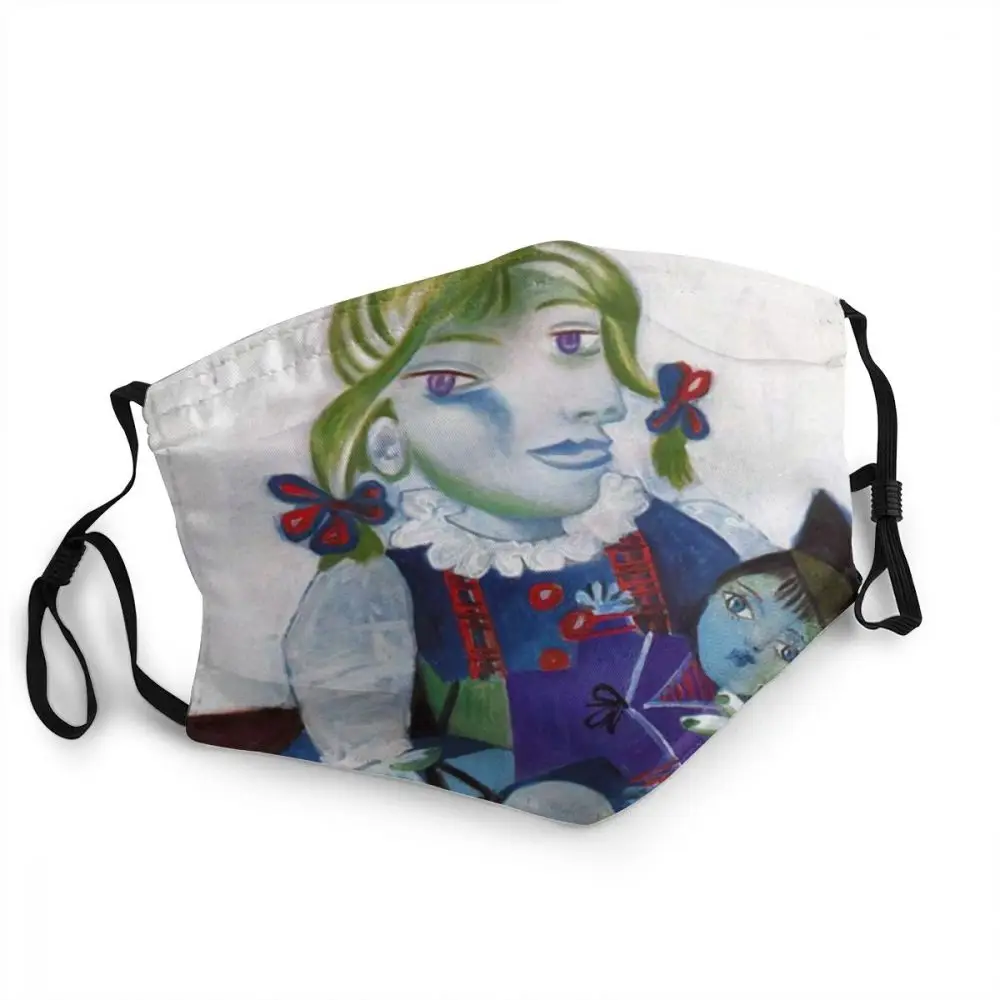 

Многоразовая маска для лица Пабло Пикассо, унисекс маска Майя с ее куклой, Пылезащитная маска против смога, защитный чехол, респиратор, маск...