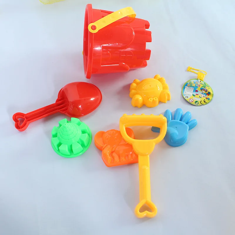 

Children's Large Beach Bucket 7-piece Set With Tool Shovel Parent-child Play In The Sand Interactive Tool Beach Toys