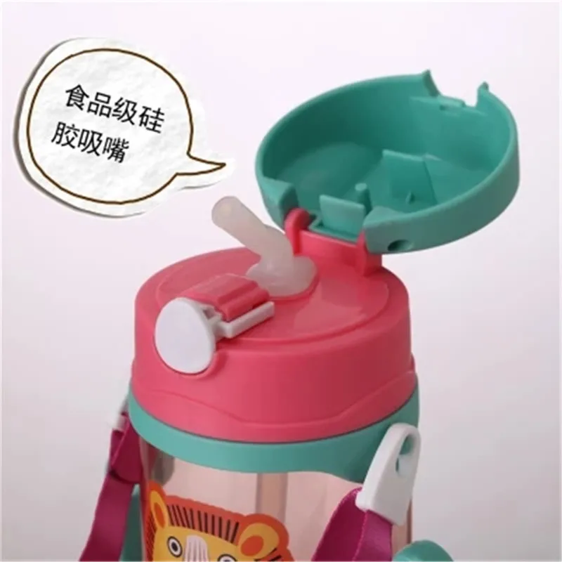 Recommended water cup wholesale children's strap dual-purpose straw pot creative cartoon can not be broken | Мать и ребенок