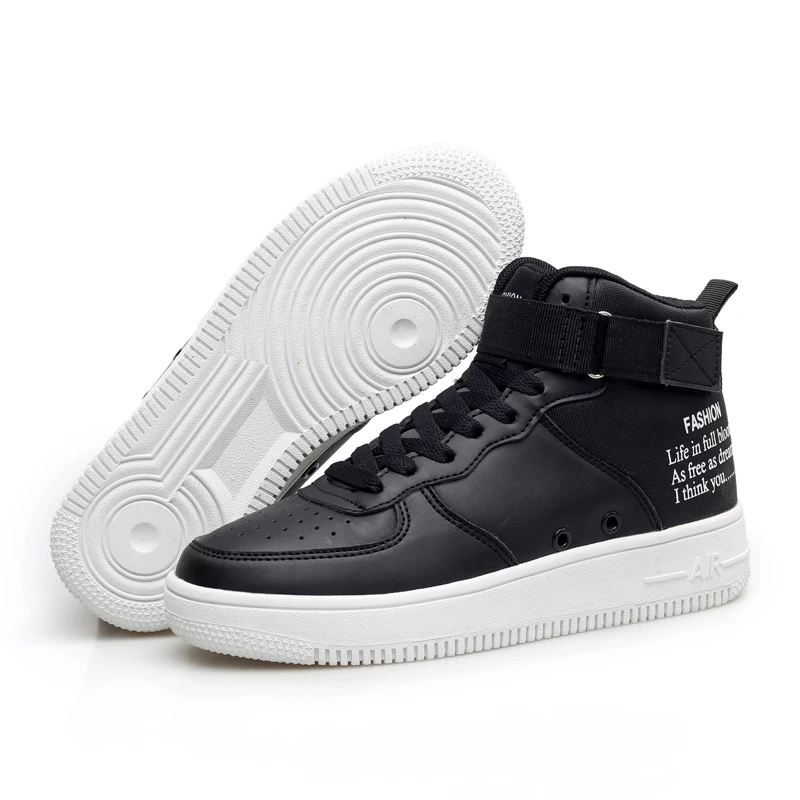 Классические мужские туфли Jordan Force 1; белые туфли с высоким берцем в стиле ретро; спортивные мужские туфли; Уличная обувь высокого качества; Баскетбольная обувь унисекс - Цвет: Черный