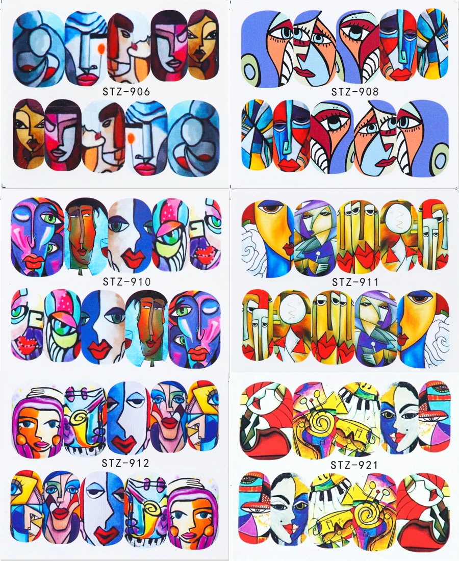 3/6 шт. абстрактные Водные Наклейки для ногтей | Красота и здоровье