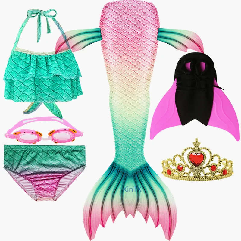 Детский костюм Русалочки с плавниками для косплея девочек 2020 | Тематическая