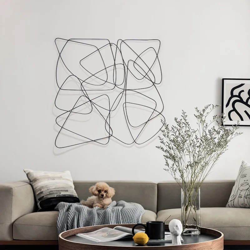 

Guest TV Background Wall Pendant Three-dimensional Iron Art Wall Decoration Light Wall Decoration Abstract Art