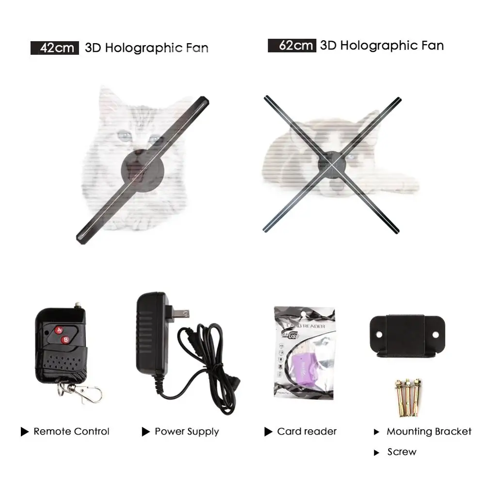 Светодиодный 3D голографический проектор дисплей логотип лампа плеер 16 г HD для