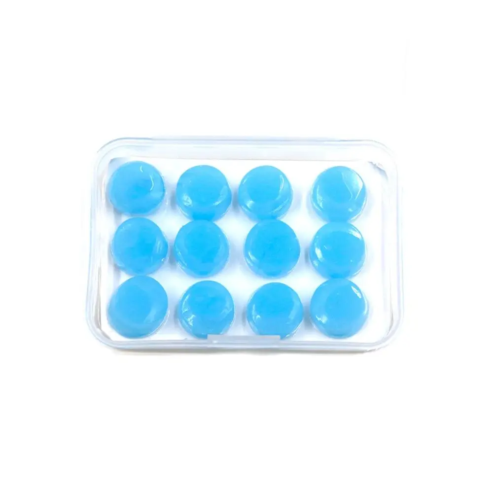 

12 Capsules with Box Protection Reuse Earplugs Pinch Deformation Swimming Sound Insulation Sleep Silica Gel Mud Earplugs