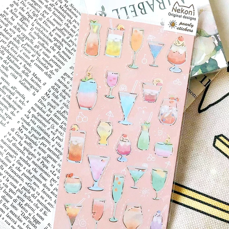 

Nekoni Cake Gelato Journal Stickers Aesthetic Scrapbooking Material DIY Decoration Sticker Sweetmeats Icecream Design Hobby Use