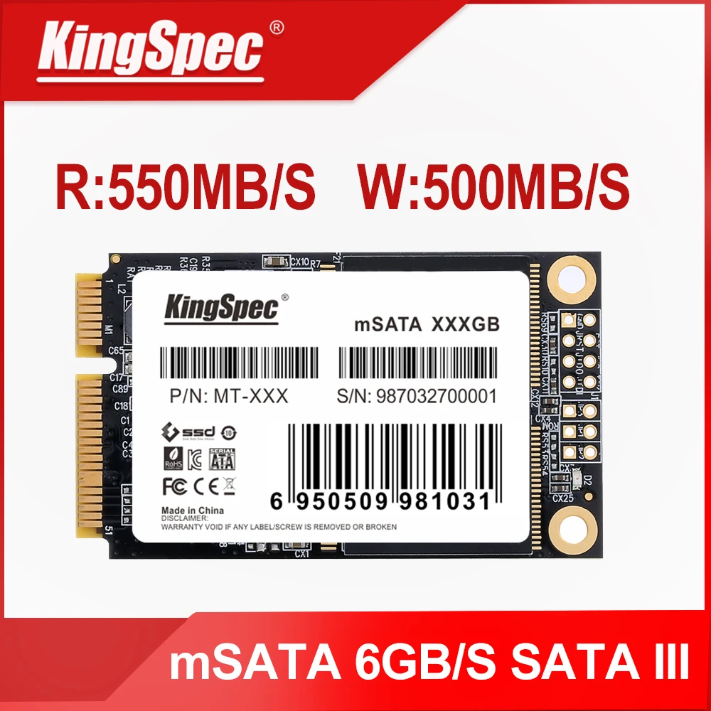 KingSpec mSATA SSD твердотельный накопитель SATAIII 64 ГБ 120 128 240 256 500 512 1 ТБ ssd жесткий диск для