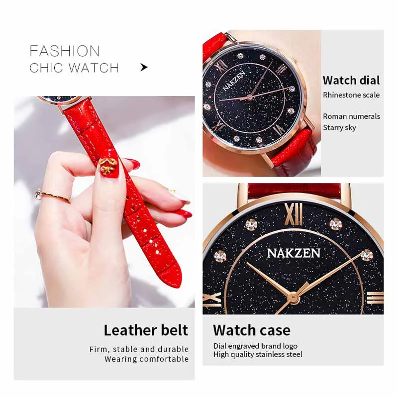 NAKZEN Ladies Watch Stainless Steel Montre Femme Top Luxury Brand Quartz Wristwatch Casual Clock Gifts for Women Reloj Mujer enlarge