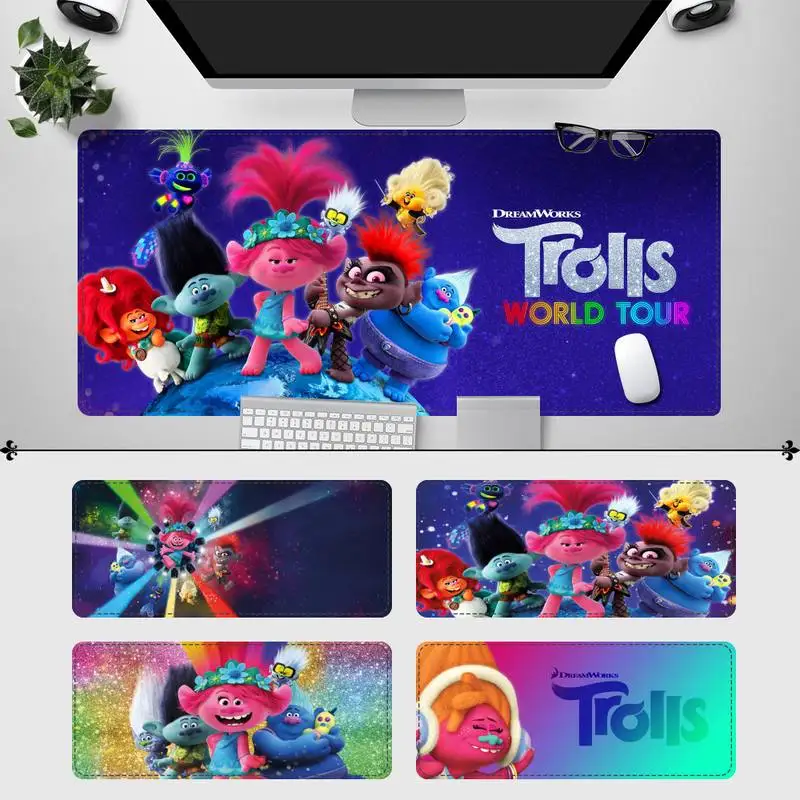 

New Products Trolls World Tour Gaming Mouse Pad Gamer Keyboard Maus Pad Desk Mouse Mat Game Accessories for overwatch/cs go/LOL