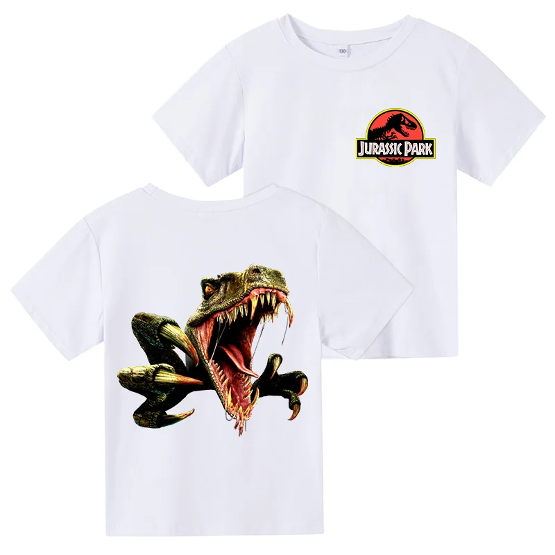 

2021 Summer Children Boys Girls T-shirt Birthday Costume Jurassic Park Baby T-shirt Kids Short Sleeve Graphic Game Boy Hip Hop C