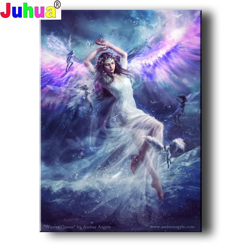 

Modern Fantasy art abstract Angel Diamond Painting Round Full Drill 5D Novelty DIY Mosaic Embroidery Cross Stitch home decor gif