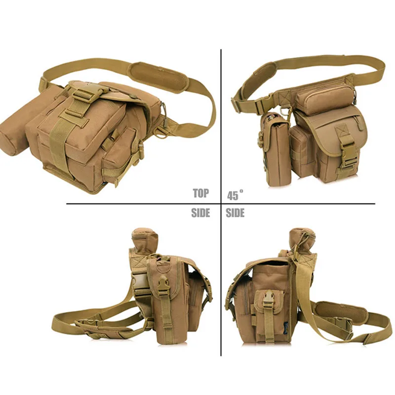 

Men Drop Leg Bag Waist Bags Tactical Fanny Pack Belt Hip Military Shoulder Bags Camping Molle For Men Army Waist Bag XA689+WA