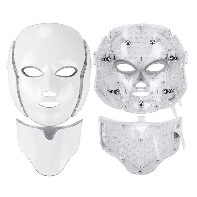 7 цветов фотонная терапия светодиодная маска для лица Омоложение кожи подтяжка фотонная корейская косметика для лица шеи спа-инструмент от AliExpress WW