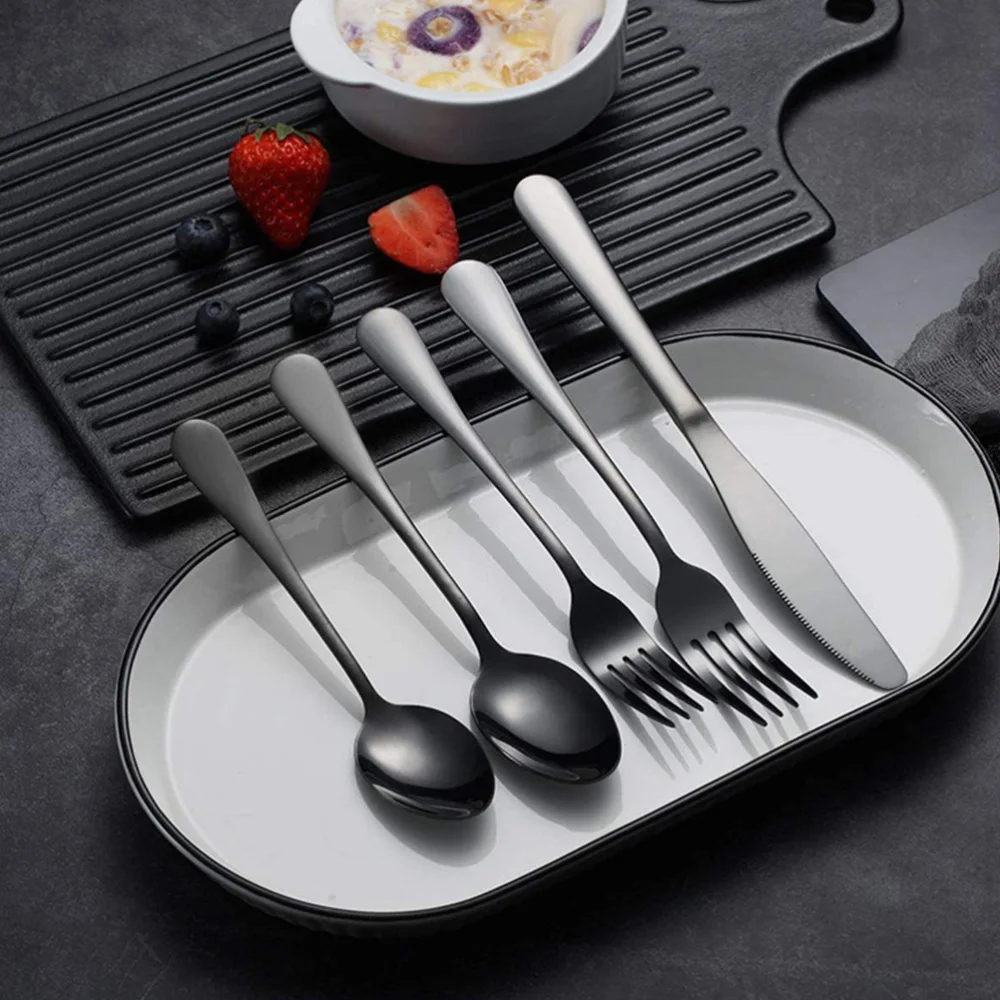 

1 Set/24PCS Rust-proof Stainless Steel Tableware Set Spoon Cutter Fork Tableware
