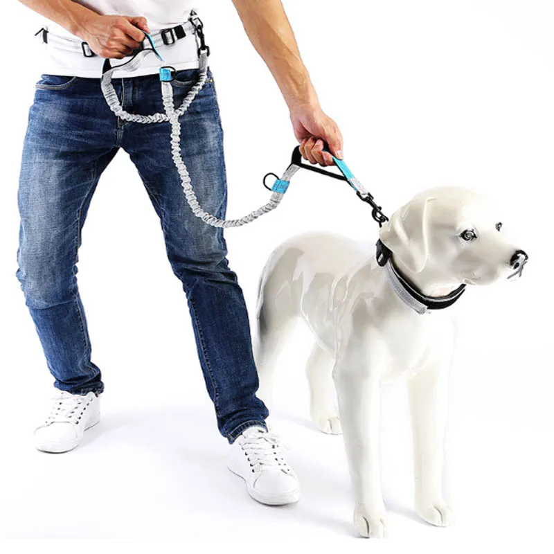 

Поводок для собак с эластичным поясом, выдвижной, со светоотражающей полосой, для бега, занятий спортом, дрессировки
