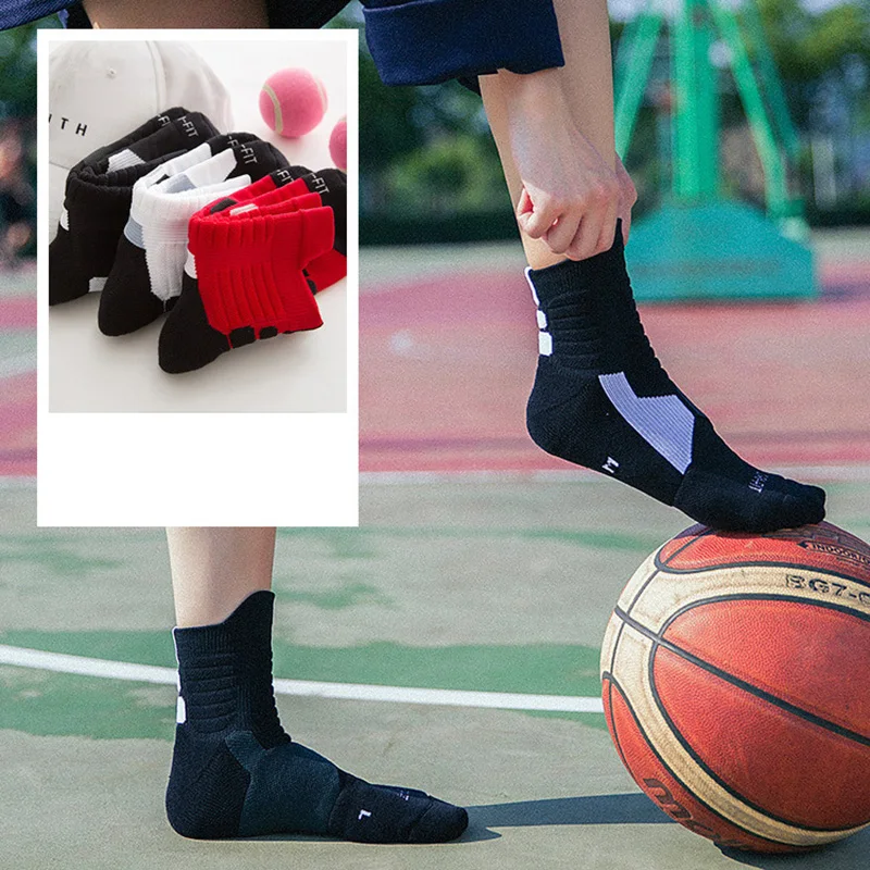 Носки мужские длинные хлопковые нескользящие для баскетбола бега велоспорта