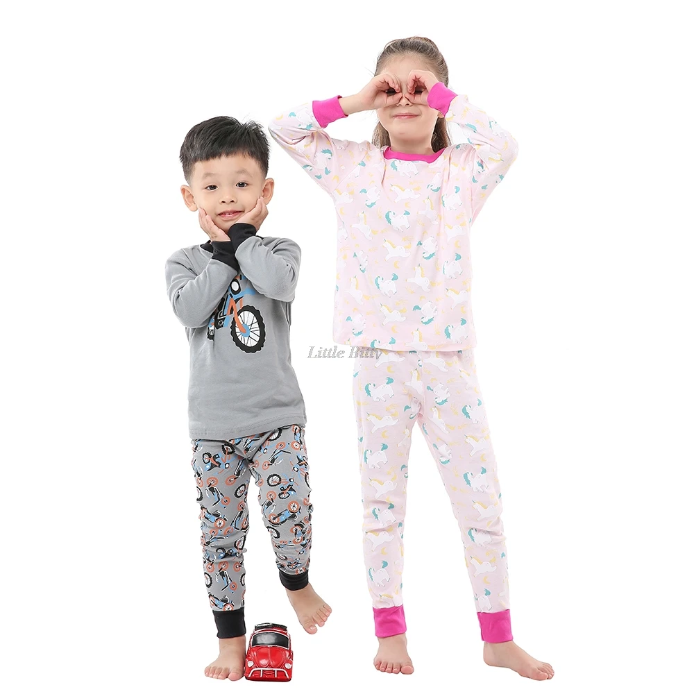 Пижама детская хлопковая с длинным рукавом принтом животных божья коровка