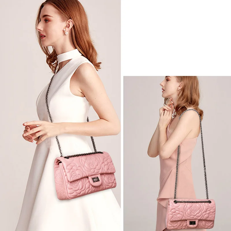 

Genuine Leather Fashion Women Messenger Bag Luxury Designer Crossbody Bags for Women Famous Brand Sheepskin Leather Shoulder Bag