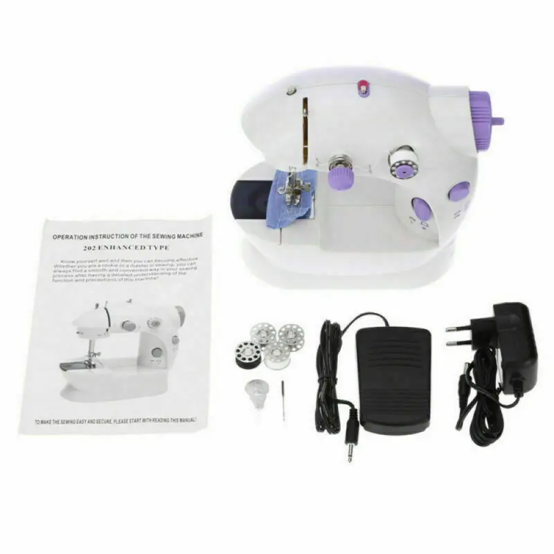 Electric Mini Sewing Machine With Pedal Portable Handheld Stitch Adjustable Speed Charge Battery Funtion | Дом и сад