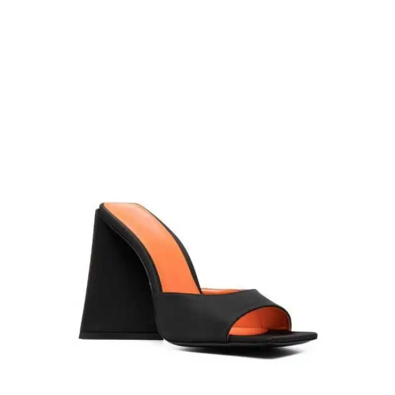 

2021 spring and summer women's soft leather comfortable sandals with thick heel and special-shaped heel show sheepskin