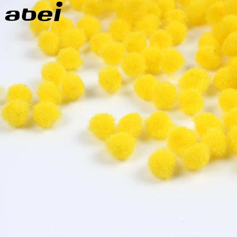 2000 шт./лот 6 мм желтый Помпон Мяч мягкий пушистый шар DIY проект ручной работы | Дом и