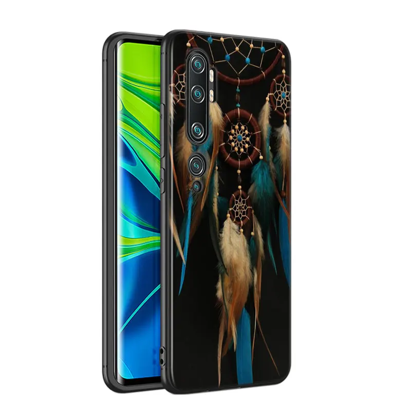 Black Silicone Cover For Redmi Note 9 9S Max 8T 8 8A GO Pro The dream catcher mandala Xiaomi 10 CC9 A3 Lite Phone Case | Мобильные