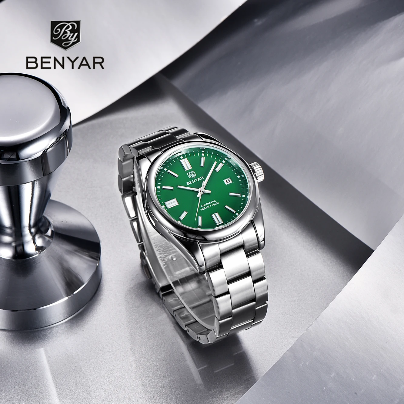 Benyar 2021 Classic Fashion Men's Business Automatic Mechanical Watch Sapphire Stainless Steel Waterproof Luminous Watch Relogio