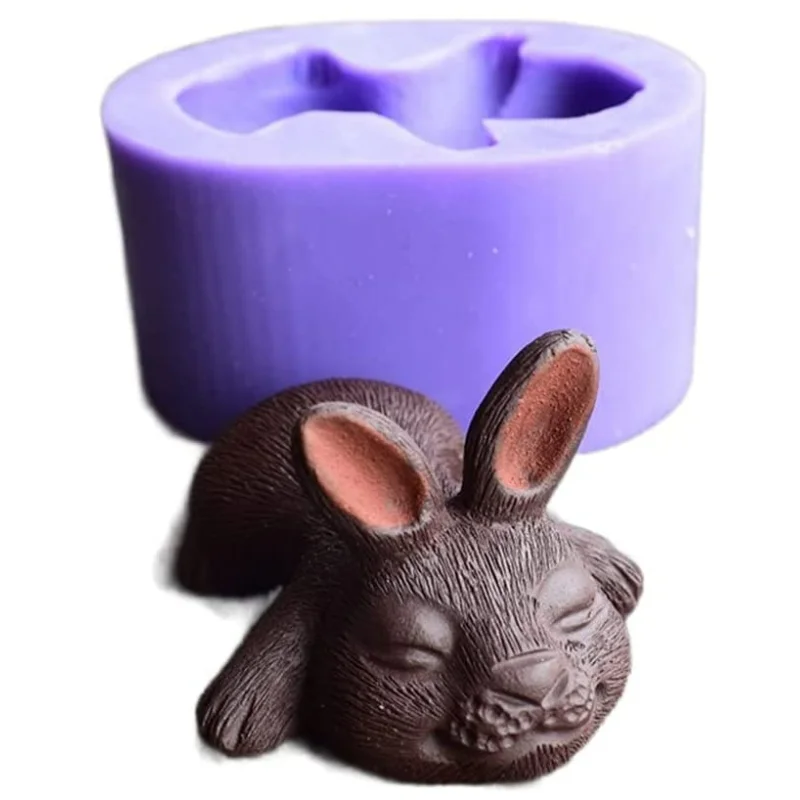 

Силиконовая 3D форма в виде кролика, шоколада, для рукоделия, эпоксидная форма для помадки, форма для мыла ручной работы, инструменты для укра...