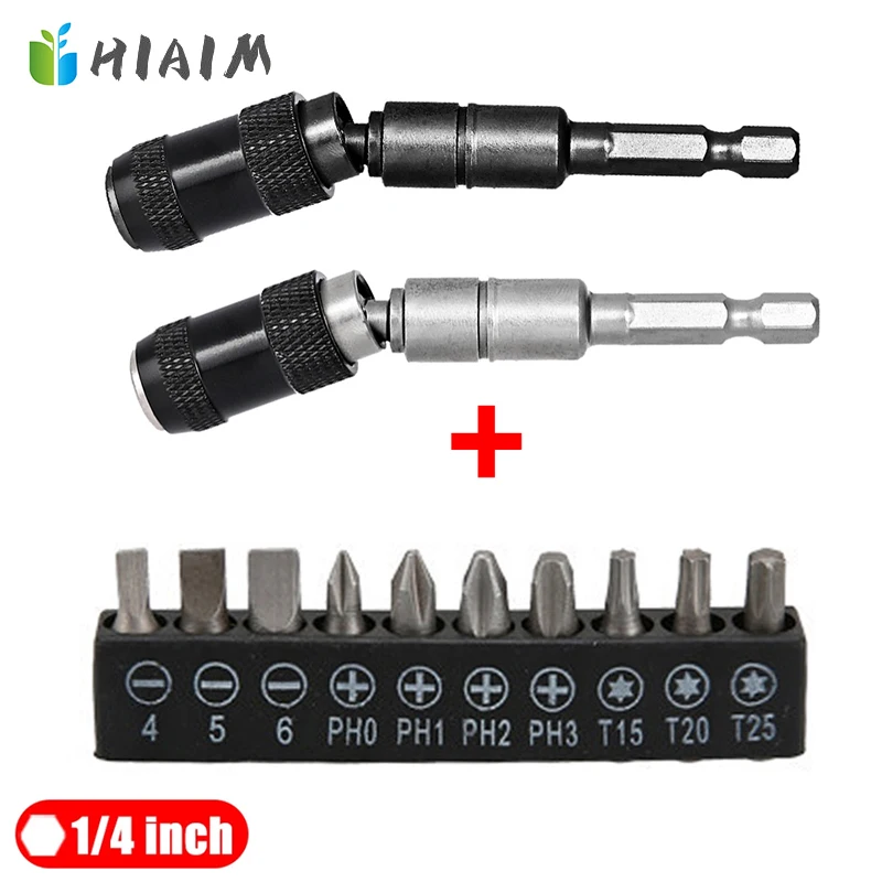 

1/4" Magnetic Screw Drill Tip Drill Screw Tool Quick Change Locking Bit Holder Drive Guide Drill Bit Extensions Rod Tools Set AA