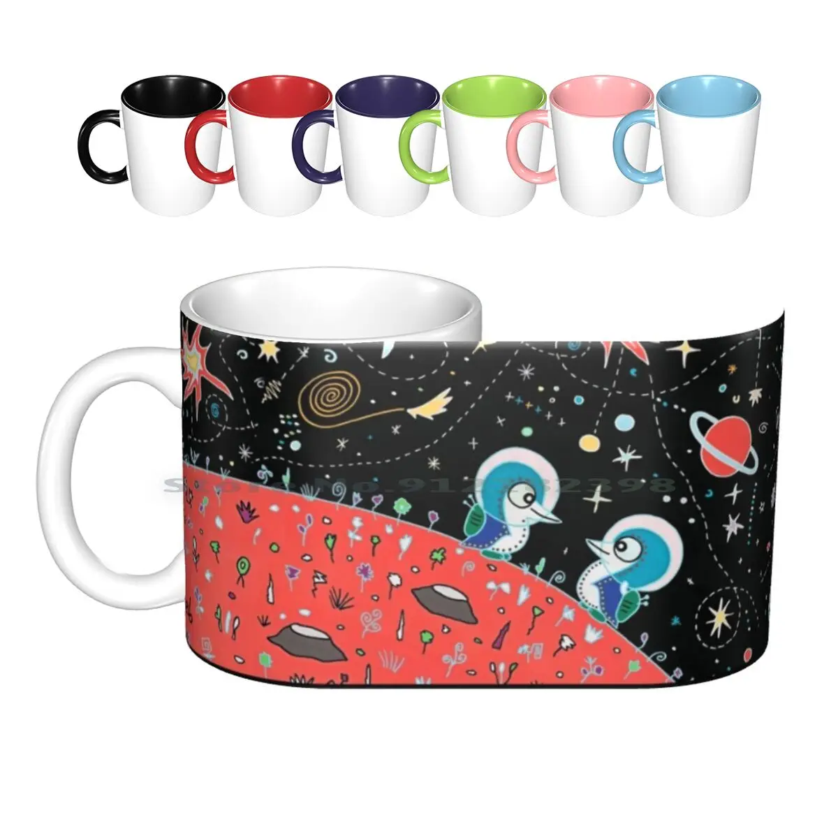 

Pingunauts Ceramic Mugs Coffee Cups Milk Tea Mug Astronaut Astronaut Penguin Penguins Space Travel Universe Space Comic Islieb