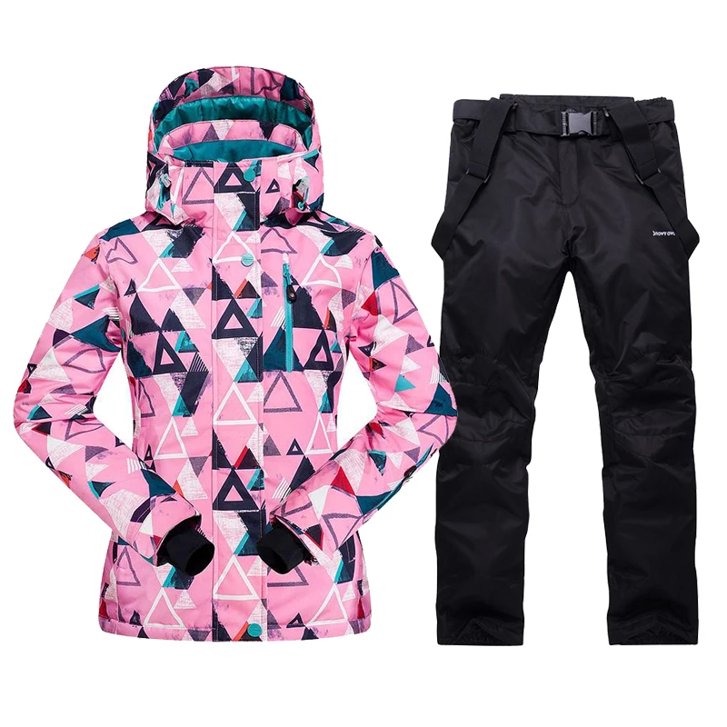 

Women Ski Suit -30 Winter Windproof Waterproof Snowboard Suit Thicken Hot Outdoor Sports High Quality Ski Wear In Winter
