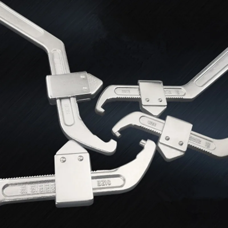 

Adjustable Wrench Water Meter Cover Special Spanner Torque Wrench Side Hole Hook Nut Wrench Repair Tools Llave Inglesa